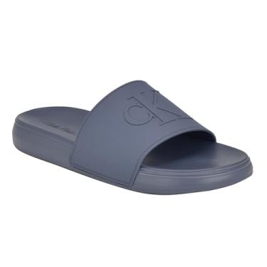 Imagem de Calvin Klein Sandália masculina Wiston Slide, Logotipo cinza médio 031, 38