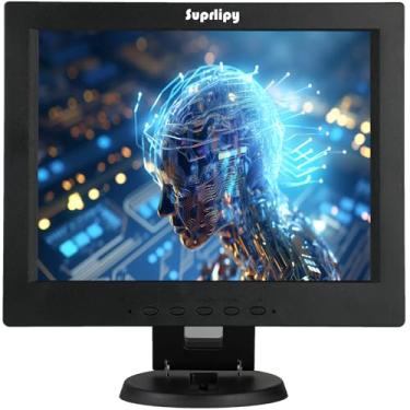 Imagem de Suprlipy 12 polegadas TFT LCD Security CCTV Monitor 800x600 4:3 Color Screen Resolução Suporte HDMI VGA AV BNC Portas MIC USB com controle remoto integrado LounSpeakers para câmera de vigilância
