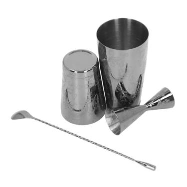 Imagem de Conjunto de misturador de bebidas com coqueteleira Martini, conjunto profissional de shakers Boston, conjunto coqueteleira Boston multifuncional em aço inoxidável 304 com estampa (Type 2)