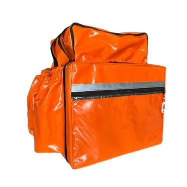 Imagem de Mochila Bag Completa para Motoboy Delivery Impermeável com ISOPOR 45L - Laranja
