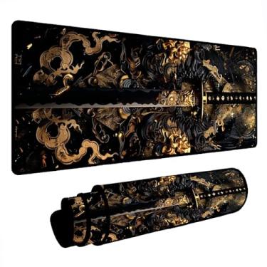 Imagem de Novo Mouse Pad Gamer Deskpad Speed Extra Grande Borda Costurada Profissional Varios Tamanhos - Katana (90x40)