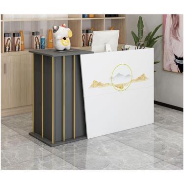 Imagem de Balcão de recepção Simples Moderno Supermercado Loja de conveniência Hotel Pequeno Bar Salão de beleza Loja de roupas Caixa Recepção Use em qualquer lugar, cor impressa esbranquiçada, 120x40