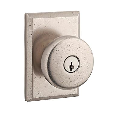 Imagem de Baldwin Reserve ENRUSRSR492 Maçaneta Porta Entry Rustic Knob and Rustic Square Rose White Bronze Finish