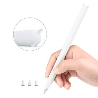 Imagem de Capa de silicone macio para Apple Pencil 1ª Geração, iPad Touch Screen Pen Capa Protetora Acessórios para iPad Pro 9,7"/10,5"/12,9", Branco