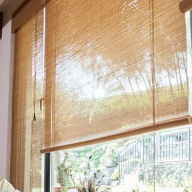 Imagem de Persianas de rolo de bambu natural, persianas de rolo de bambu para janelas, escurecimento de varanda doméstica, persiana de sol, cortina de porta, para janelas e portas, varanda, pátio (Cor: A,