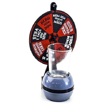 Imagem de Jogo Vira Shot Roleta Drink Vira Copo c/Copo de Vidro Clink
