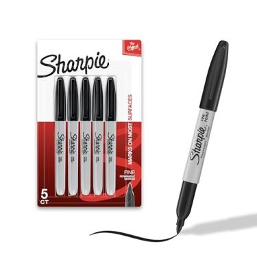 Imagem de Sharpie Conjunto de marcadores permanentes, secagem rápida e resistente ao desbotamento marcador de ponta fina para madeira, plástico, papel, metal e muito mais, desenho, coloração e marcador de