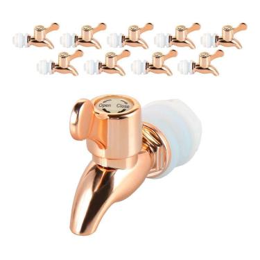 Imagem de Kit 10 Torneiras Para Suqueira Dispenser Plástico Rosé Gold Luxo Filtro Com Vedação