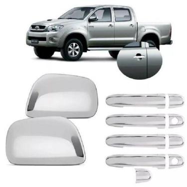 Imagem de Apliques Cromados Retrovisor E Maçaneta Hilux 2005 A 2011 - Shekparts