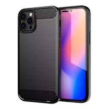 Imagem de Carbon Fiber para Ip. 14 P max - Capa Antichoque Preta - IWILL, Preto