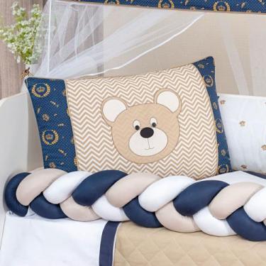 Imagem de Kit berço modelo urso macio com edredom e lençol de algodão confortave