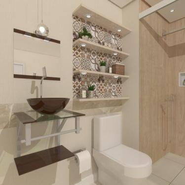 Imagem de Gabinete de vidro croácia 40cm ac marrom - EKASA