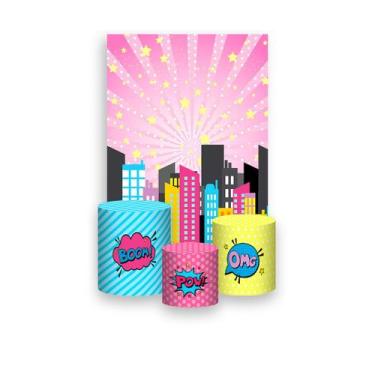 Imagem de Painel De Festa Vertical 1,50 x 2,20 + Trio De Capas Cilindro - SuperG