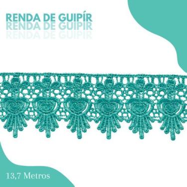 Imagem de Renda De Guipír Chl-436 - Peça Com 13,7 Metros- Verde Esmeralda - Nº: 