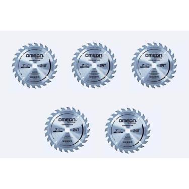 Imagem de KIT 5 Disco Serra Circular 184mm 7.1/4 Pol 24d Furo 20mm Madeira - OME