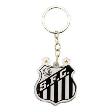 Imagem de Chaveiro Escudo Time Acrílico 5cm - Santos - Mileno