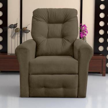 Imagem de Poltrona para Descanso Reclinável Lima Suede Cappuccino - Mais de Casa