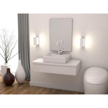 Imagem de Bancada Metrópole 801w 80cm C/cuba Q39 e Espelheira - Compace, Branco 