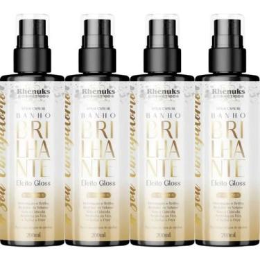 Imagem de Kit 4 Spray Capilar Banho Brilhante Efeito Gloss Reduz o Frizz 200ml -