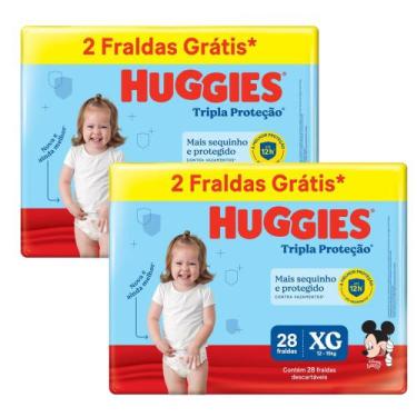 Imagem de Kit 2 Fraldas Huggies Tripla Proteção Meguinha XG - 56 Tiras