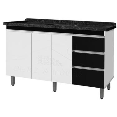 Imagem de Gabinete Para Pia de 1.50 Metro balcão 100% MDF com Puxador em Alumíni