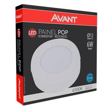 Imagem de Plafon Painel Avant Led Redondo 12cm Sobrepor 6W 6,5K 360 Lumens, Bivo