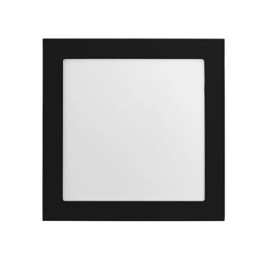 Imagem de Painel LED de Embutir Jet Black 25W Luz Amarela Quadrado Preto Bivolt 