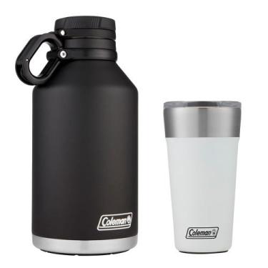 Imagem de Kit Growler e Copo Térmico com Tampa 600ml Branco Coleman, Único
