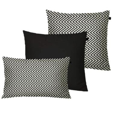 Imagem de Kit com 3 Almofadas Missoni Preto/Branco - FASTLAR