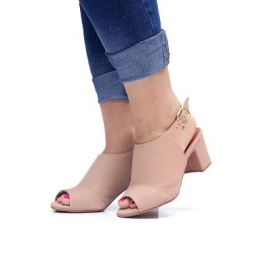 Imagem de Sandália Feminina Tamanco Salto 6cm Bota Botinha Dia a Dia Cores JCL S