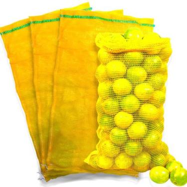 Imagem de 50 Sacos Rafia 22X47 Rede Amarela P/ 3,8kg Frutas Legumes - PMG Embala