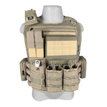 Imagem de Colete Tático Modular Close + 9 Acessórios Tan - J.A Rio Militar, P