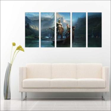 Imagem de Quadro Decorativo God Of War Games Jogos Mosaico Com 5 Peças GG2 - Vit