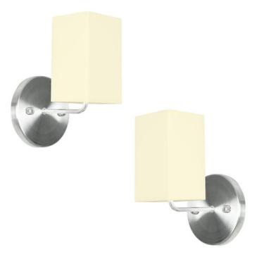 Imagem de Kit 2 Arandela De Cupula Quadrada Bege - MARRYLUZ