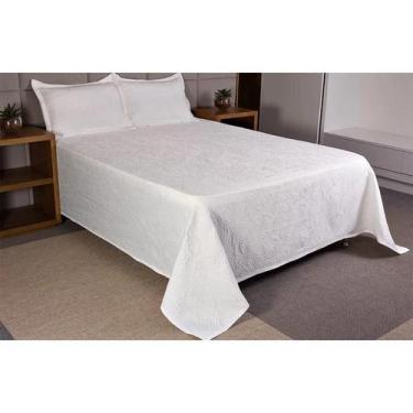 Imagem de Cobre Leito Colcha Branca Kit Montblanc Memory Casal Queen - Tapete Ma