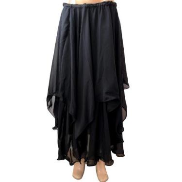 Imagem de Encomenda 30 Dias Saia Longa Godê e Bico Dança do Ventre Nylon na Barr