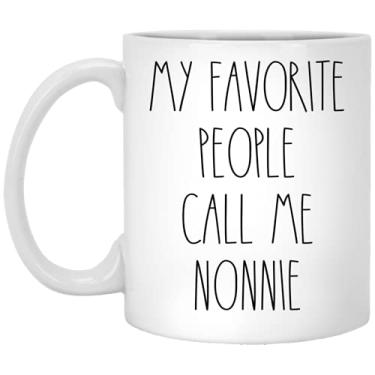 Imagem de Nonnie - My Favorite People Call Me Nonnie Caneca de Café, Nonnie Rae Dunn Inspired, Estilo Rae Dunn, Aniversário - Feliz Natal - Dia das Mães, Xícara de Café Nonnie 325 ml