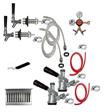 Imagem de Bev Rite Kit de conversão de geladeira premium torneira de barril de porta linha dupla de cerveja, sem tanque de CO2, transparente