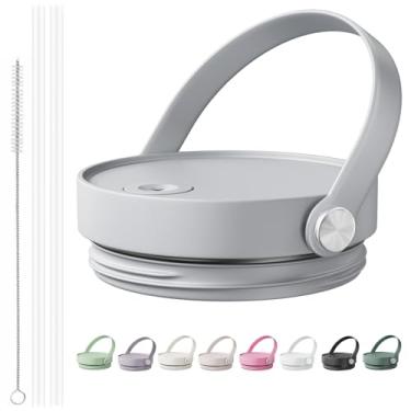 Imagem de Tampa de substituição isolada para copo Stanley 1,134 g, compatível com Stanley Quencher H2.0 FlowState Tumbler, com alça de silicone macio e canudos (nevo)