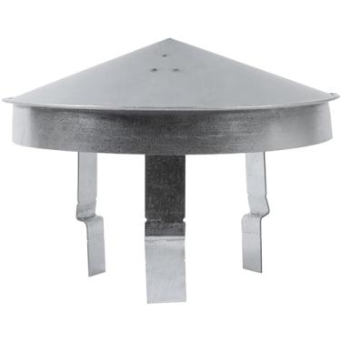 Imagem de Tampa de telhado de aço galvanizado redonda de 7,6 cm a 12,7 cm - Capa de chaminé à prova de intempéries - Protetor de chuva para duto de lareira - Tampa superior de ventilação de exaustão - Capa