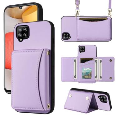 Imagem de Furiet Capa carteira para Samsung Galaxy A42 5G com alça transversal de couro PU premium porta-cartão à prova de choque resistente acessórios de corpo inteiro capa fina para celular A 42 G5 42A S42 4G