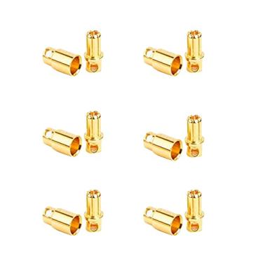 Imagem de skrnrhrery Banana Bullet Connector Male Female Plug, Compatible with RC Car Boat Drone Battery ESC Motor Battery Equipment Motor Parts (8.0mm) 6 Pairs