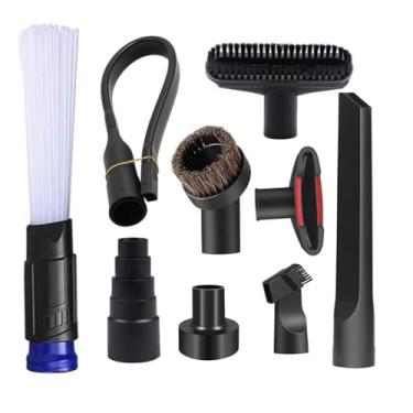 Imagem de 9 peças de acessórios de aspirador de pó para acessórios de aspirador de pó com adaptador de mangueira de vácuo de 2 1/5.1 cm a 1 1/10.2 cm, adaptador de 3,8 a 2,5 cm para aspirador de pó, kit de