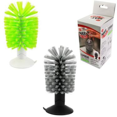 Imagem de Kit 3 Escova Plástica Para Lavar Copos Com Ventosa 15X9 cm - Máxima Li