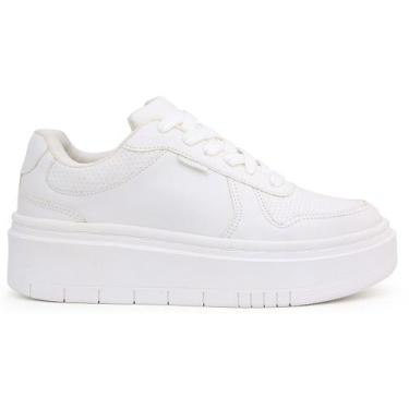 Imagem de Tênis Casual It Shoes Salto Plataforma Feminino, Branco, 38, Feminino