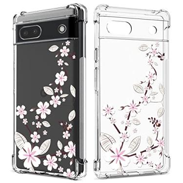 Imagem de GREATRULY Capa transparente floral para Pixel 6a para mulheres/meninas, linda capa de telefone para Google Pixel 6a, design de flor, fina, macia, transparente, à prova de quedas, capa protetora de