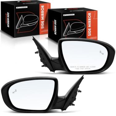 Imagem de A-Premium Par (2) espelhos retrovisores elétricos do lado do motorista e do passageiro - compatível com Kia Optima 2014-2015 - Espelho retrovisor externo dobrável elétrico aquecido preto com detecção