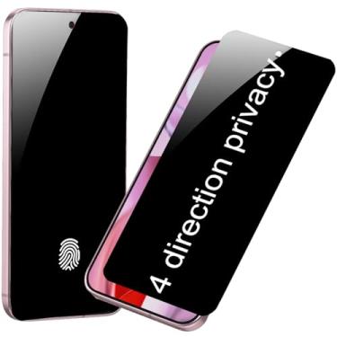 Imagem de BWEDXEZ Pacote com 2 protetores de tela de privacidade de 360 graus para Google Pixel 9 Pro XL 4 lados filme macio anti-espião 6,8 polegadas suporte desbloqueio de dedo