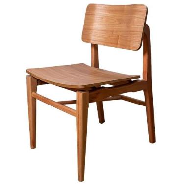 Imagem de Cadeira Liz Madeira Maciça Assento e Encosto Laminado Noce - 73006 - S