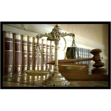 Imagem de Quadro Decorativo Direito Advogados Martelo Balança Justiça Escritório